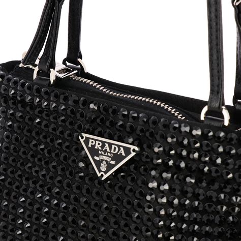 prada tasche mit glitzersteinen|Prada.